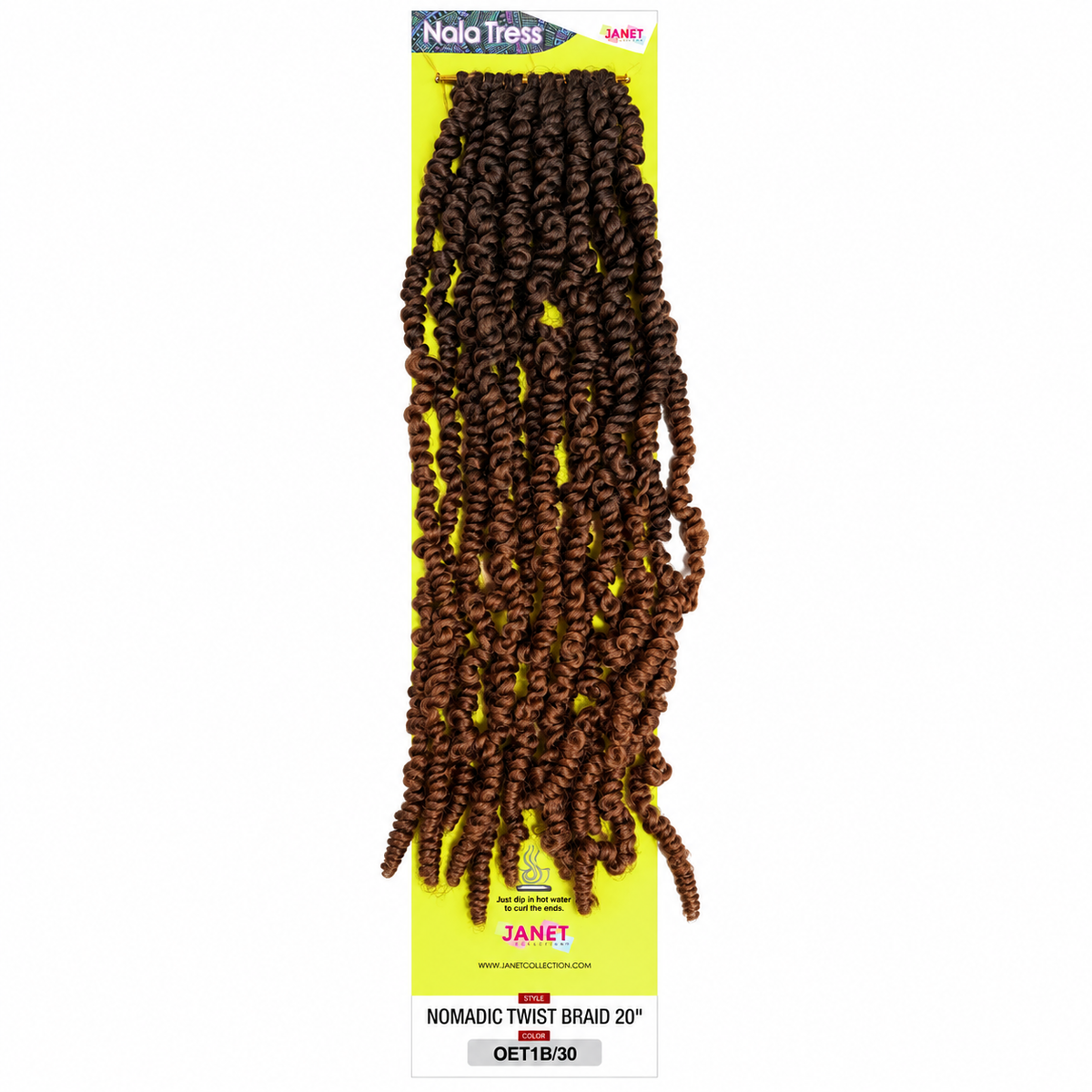 Janet Collection Nala Tress Nomadic Twist Braid 20" in colour OET1B/30 Natural Black to Honey Blonde Ombré