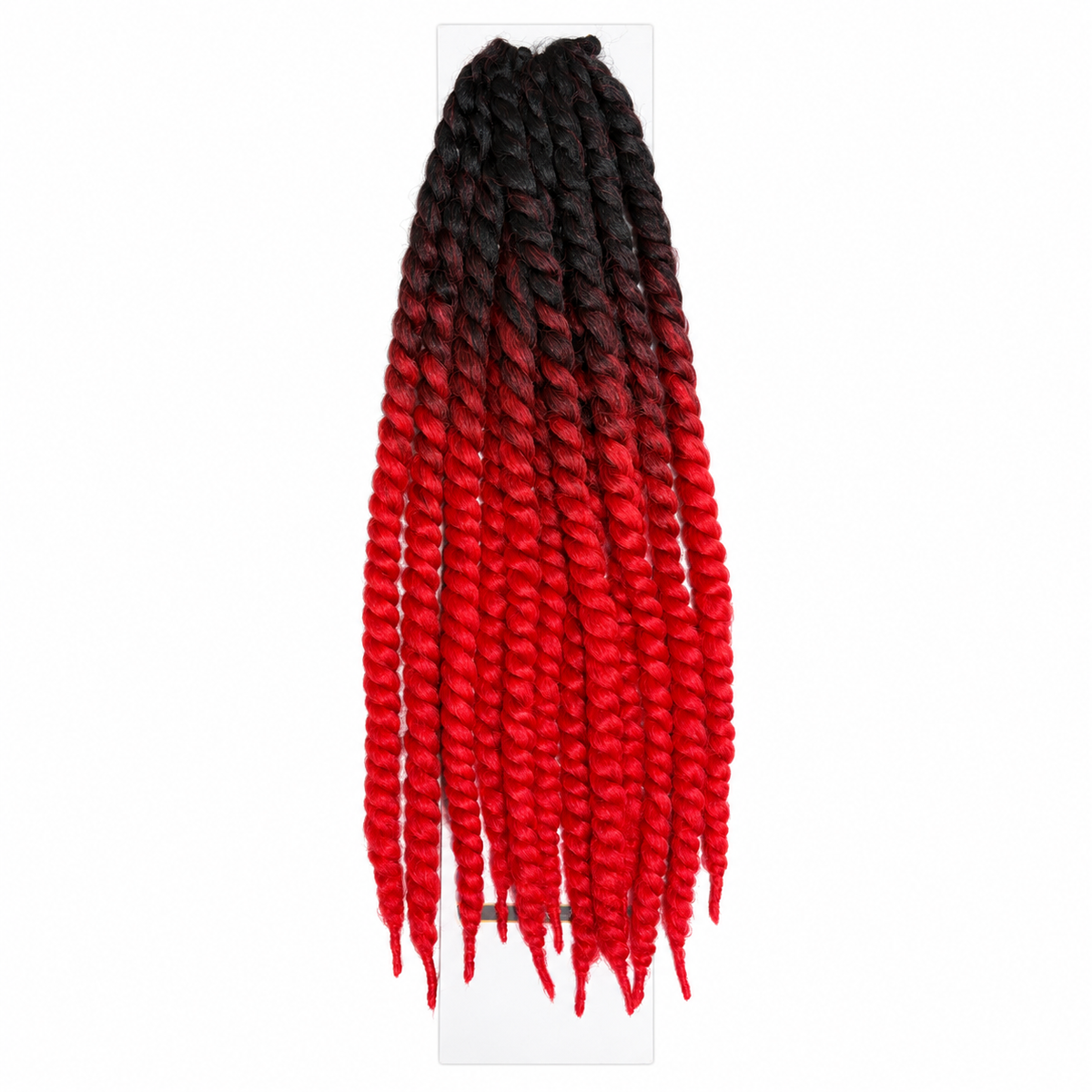 Janet Collection 2X Havana Mambo Twist Braid 24" in colour OET1B/RED Natural Black to Red Ombré