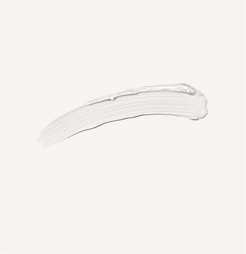 Clear lightweight Olaplex BrowBond Building Serum texture swatch with smooth, non-sticky finish.