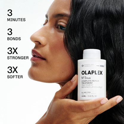Olaplex No.3 Plus Complete Repair Treatment benefits with model
