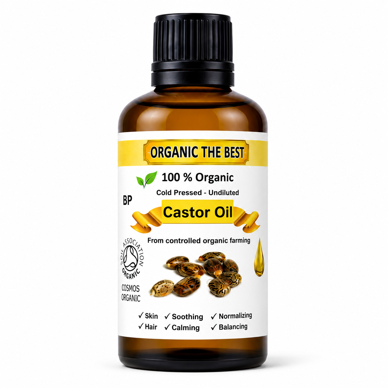 Organic The Best 100% Organic Cold-Pressed Castor Oil 100ml