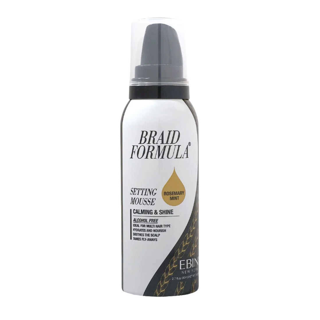 Ebin New York Braid Formula Setting Mousse Calming & Shine Rosemary & Mint