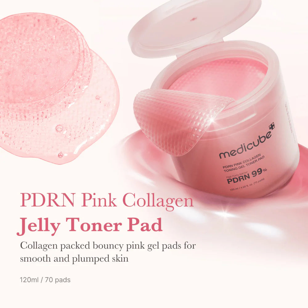 Medicube PDRN Pink Collagen Toning Gel Toner Pad 120ml (70pcs)
