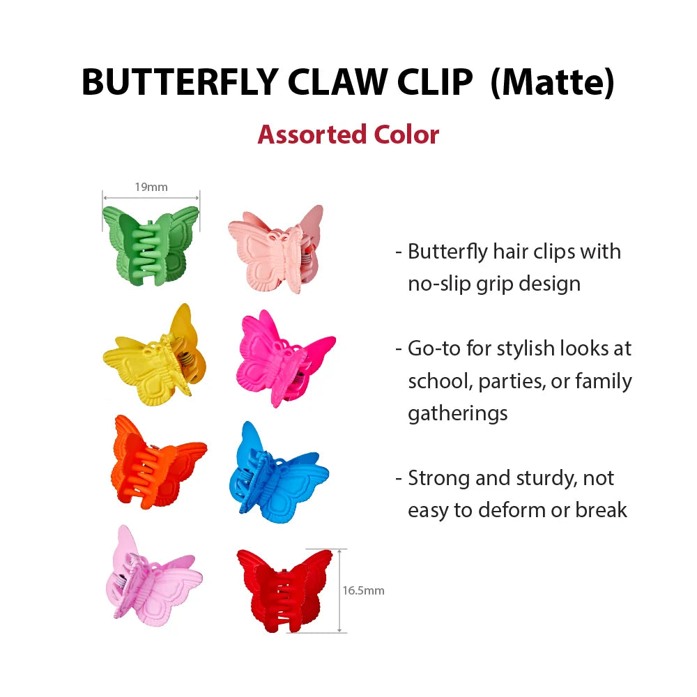 Red By Kiss Colorful Kids Hair Claw Clips - No-Slip Grip