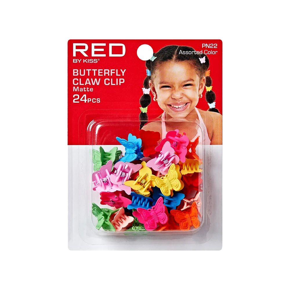 Red By Kiss Colorful Kids Hair Claw Clips - No-Slip Grip