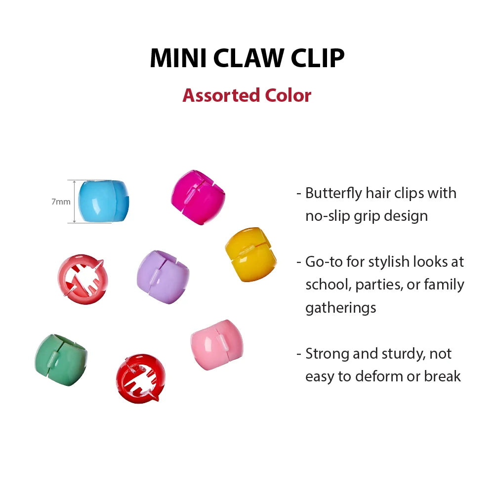 Red By Kiss Colorful Kids Hair Claw Clips - No-Slip Grip
