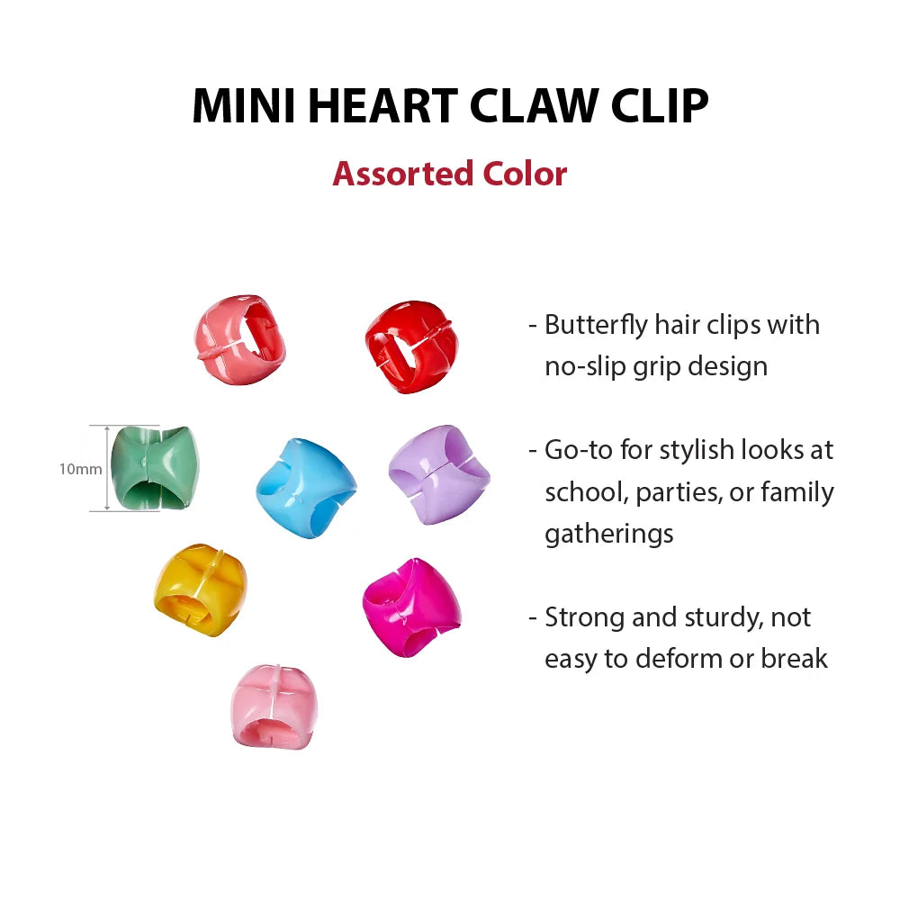 Red By Kiss Colorful Kids Hair Claw Clips - No-Slip Grip