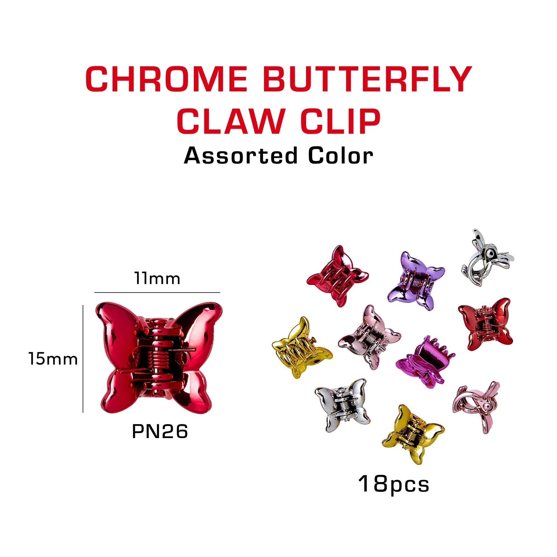 Red By Kiss Colorful Kids Hair Claw Clips - No-Slip Grip