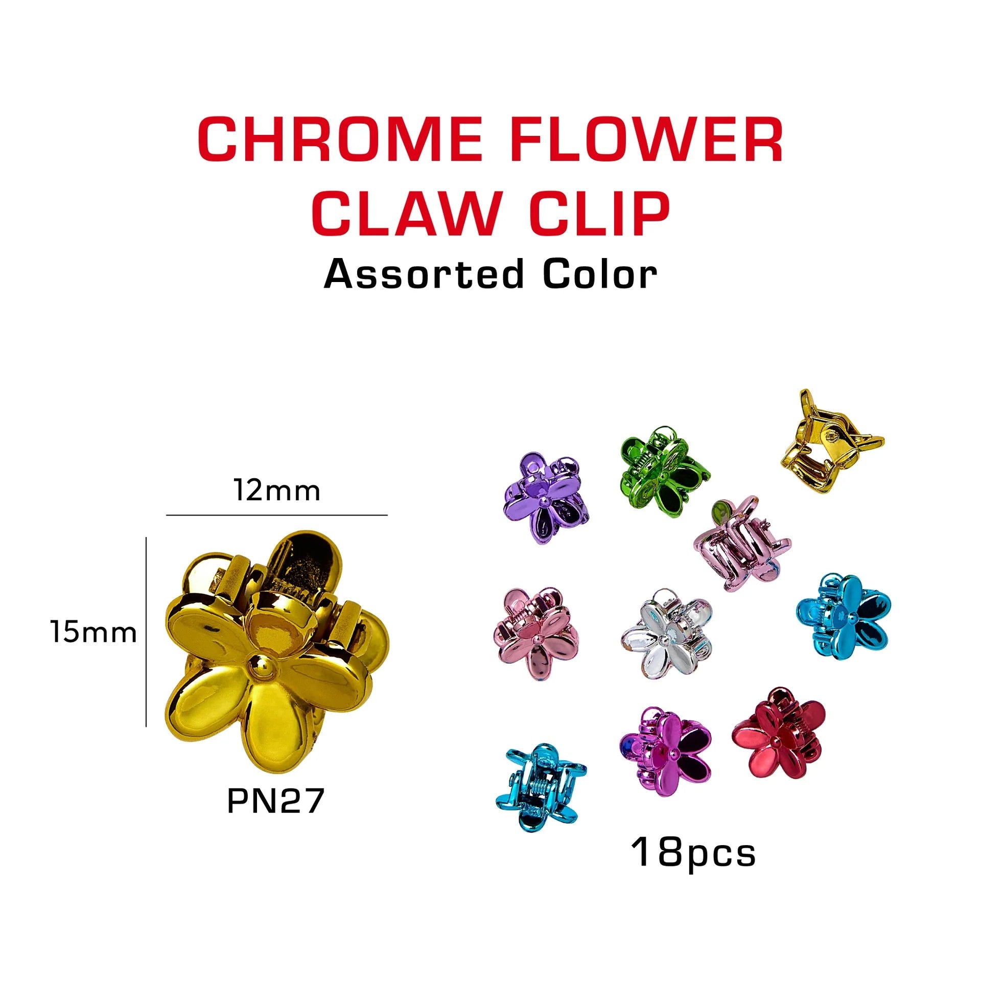 Red By Kiss Colorful Kids Hair Claw Clips - No-Slip Grip