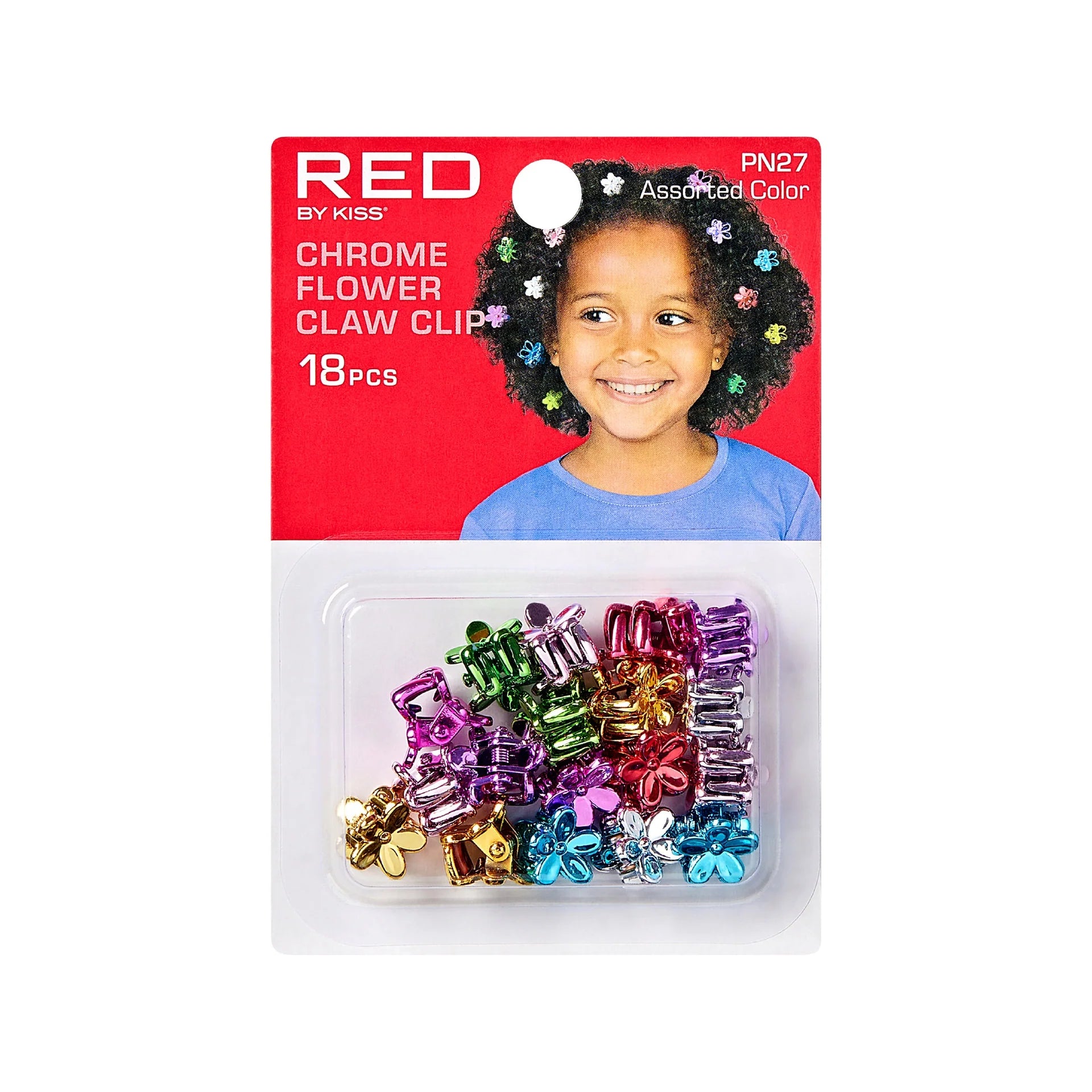 Red By Kiss Colorful Kids Hair Claw Clips - No-Slip Grip