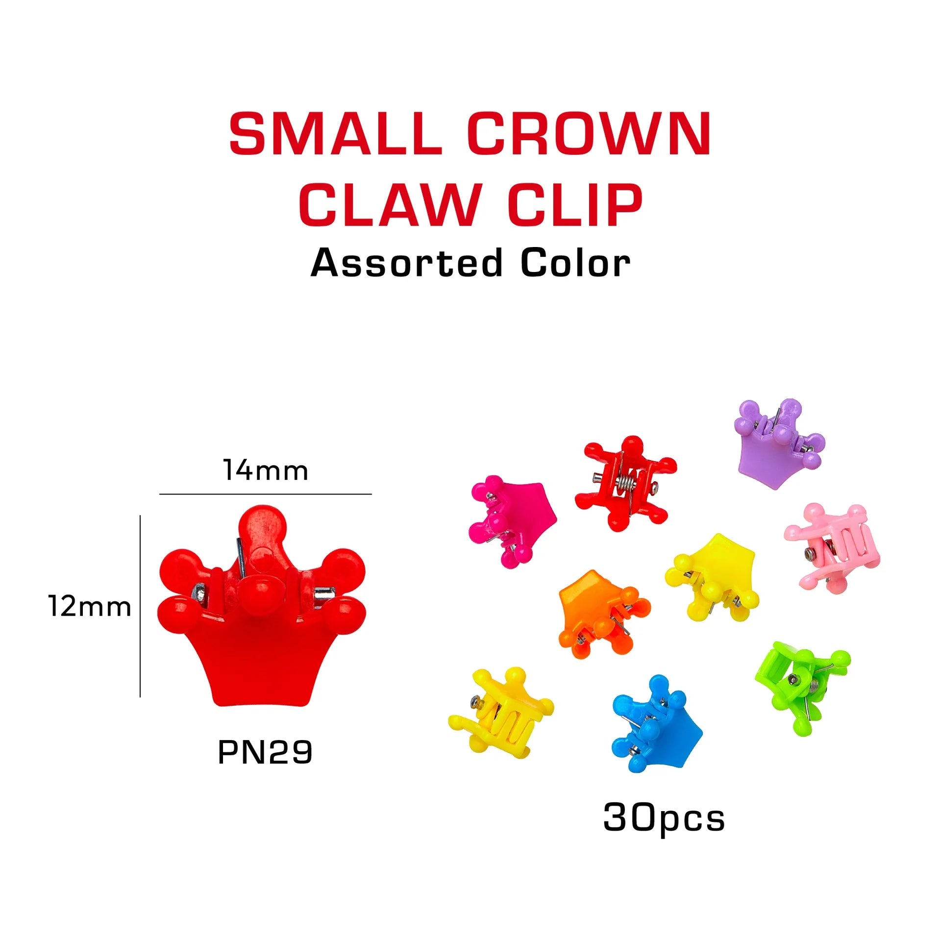 Red By Kiss Colorful Kids Hair Claw Clips - No-Slip Grip