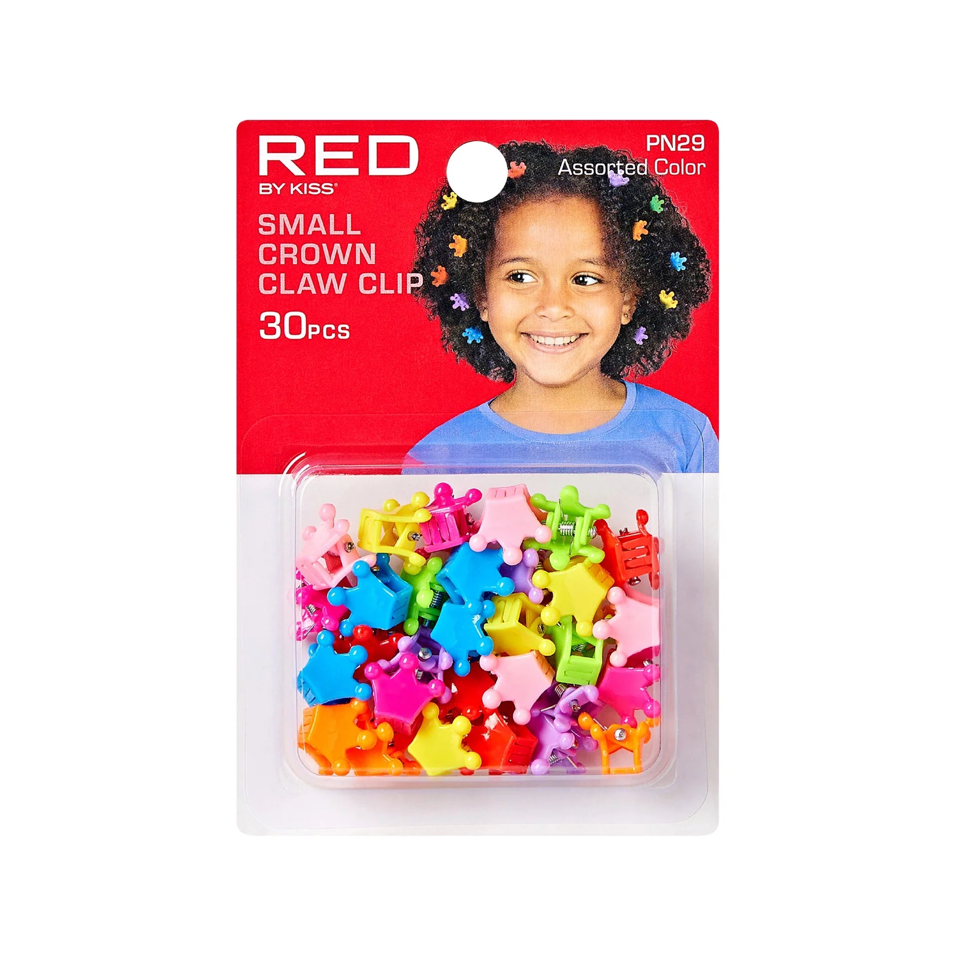 Red By Kiss Colorful Kids Hair Claw Clips - No-Slip Grip