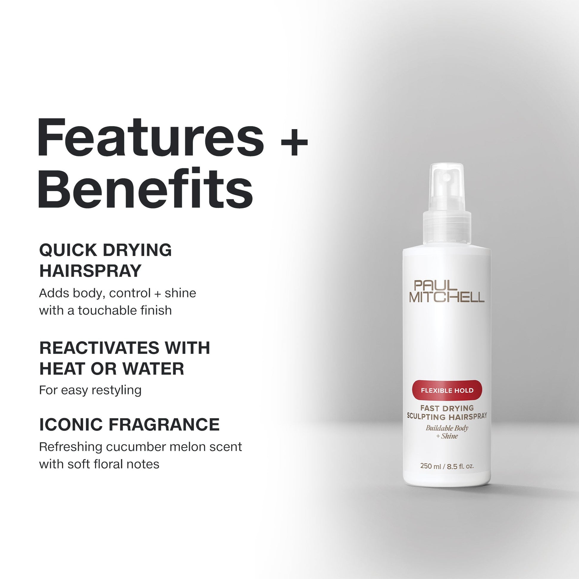 Paul Mitchell Flexible Style Fast Drying Sculpting Spray 250ml Features & Benefits