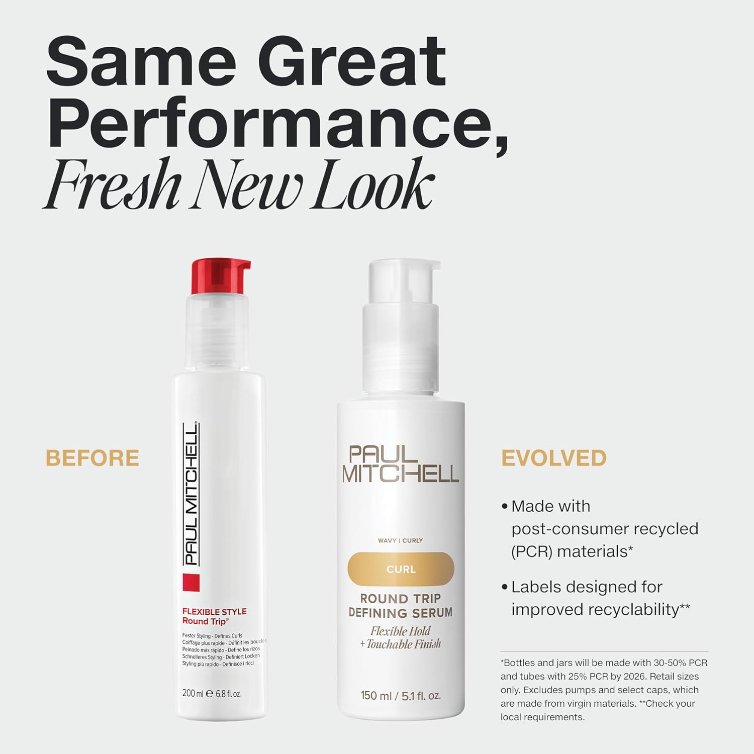 Paul Mitchell Flexible Style Round Trip 150ml old packaging and evolved
