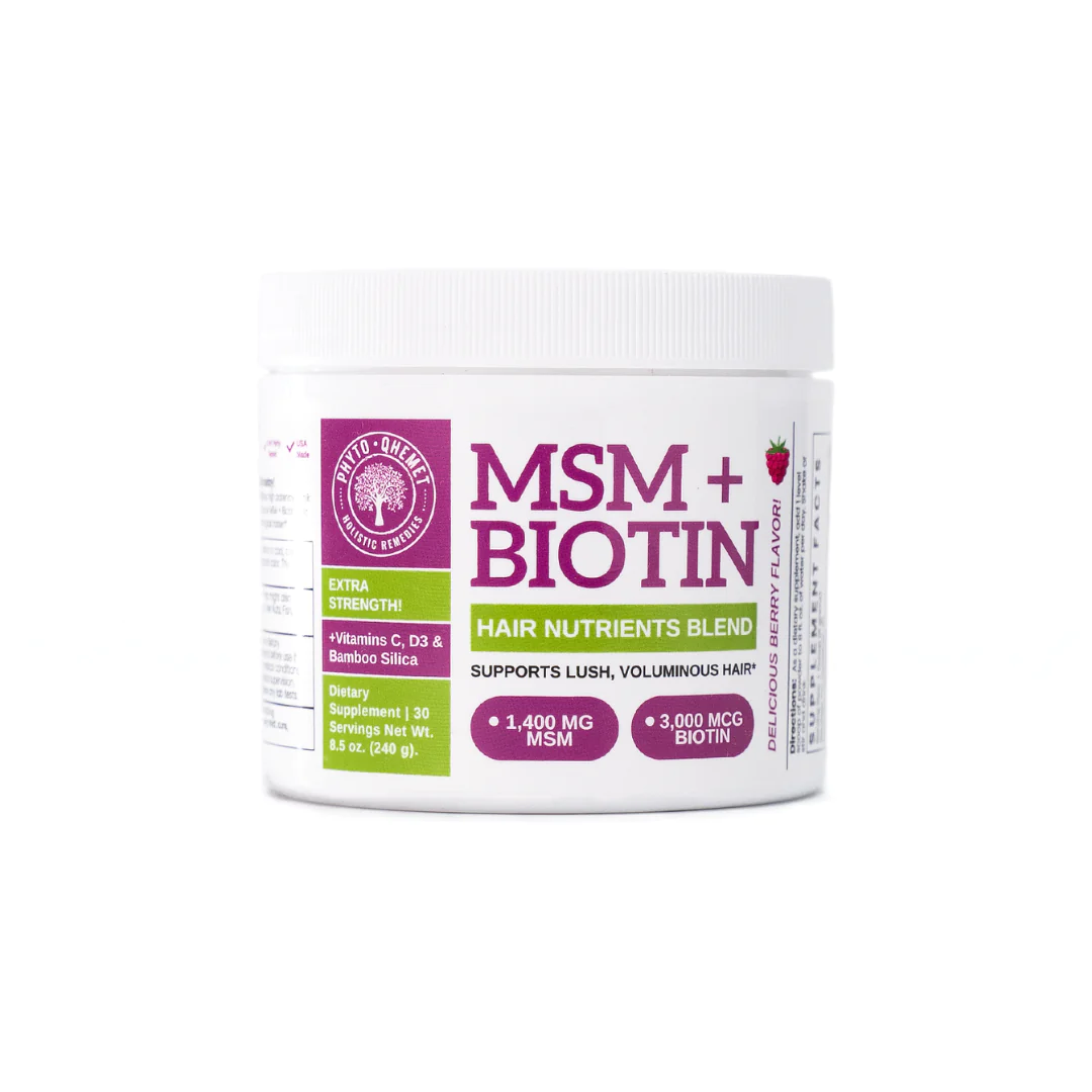 Qhemet Biologics MSM + BIOTIN Hair Nutrients Blend 30 servings