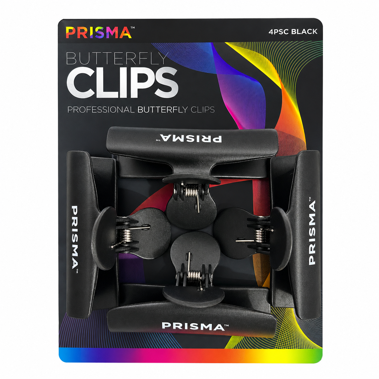 Prisma Butterfly Clips 4pc Black
