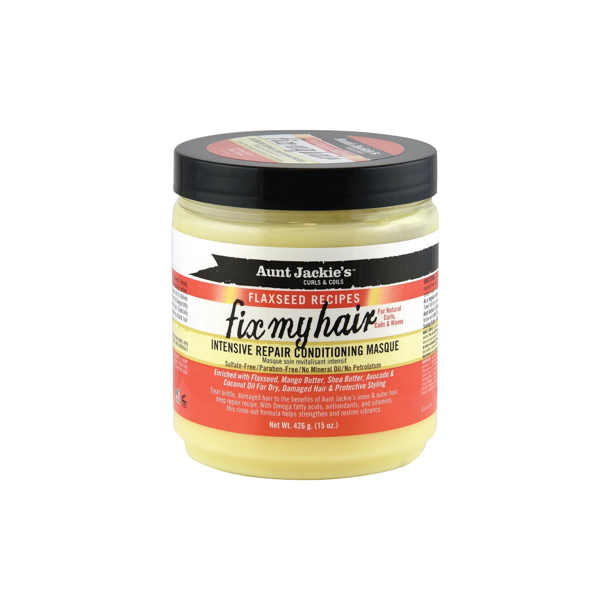 Aunt Jackie's Flaxseed Recipes Fix My Hair Intensive Repair Conditioning Masque 15oz
