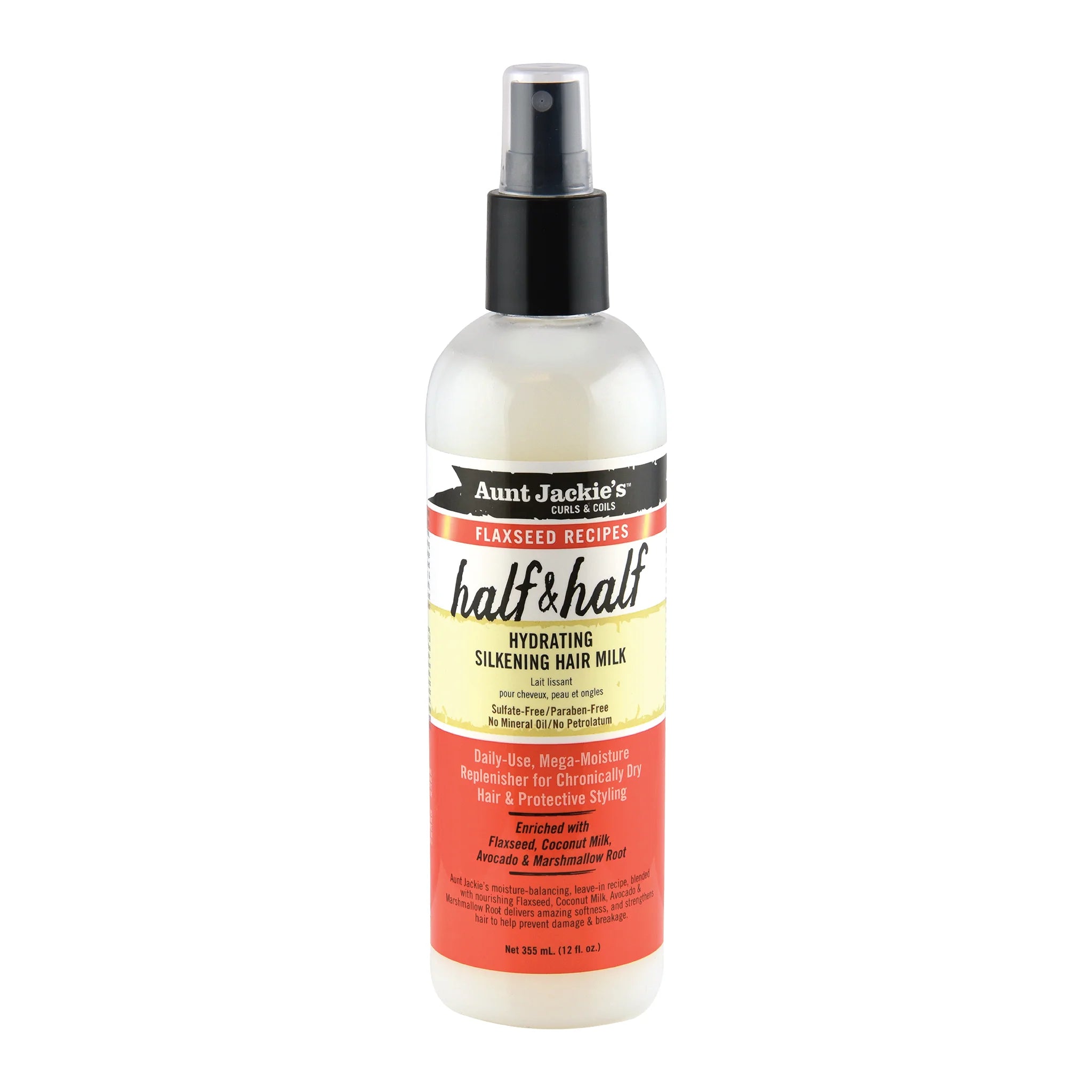 Aunt Jackie's Flaxseed Recipes Half & Half Hydrating Silkening Hair Milk 12oz