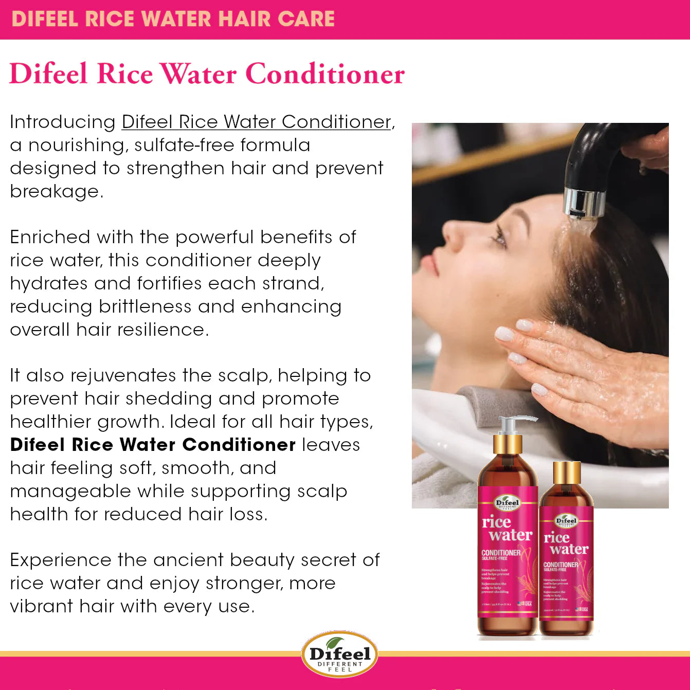 Difeel Rice Water Conditioner 12oz