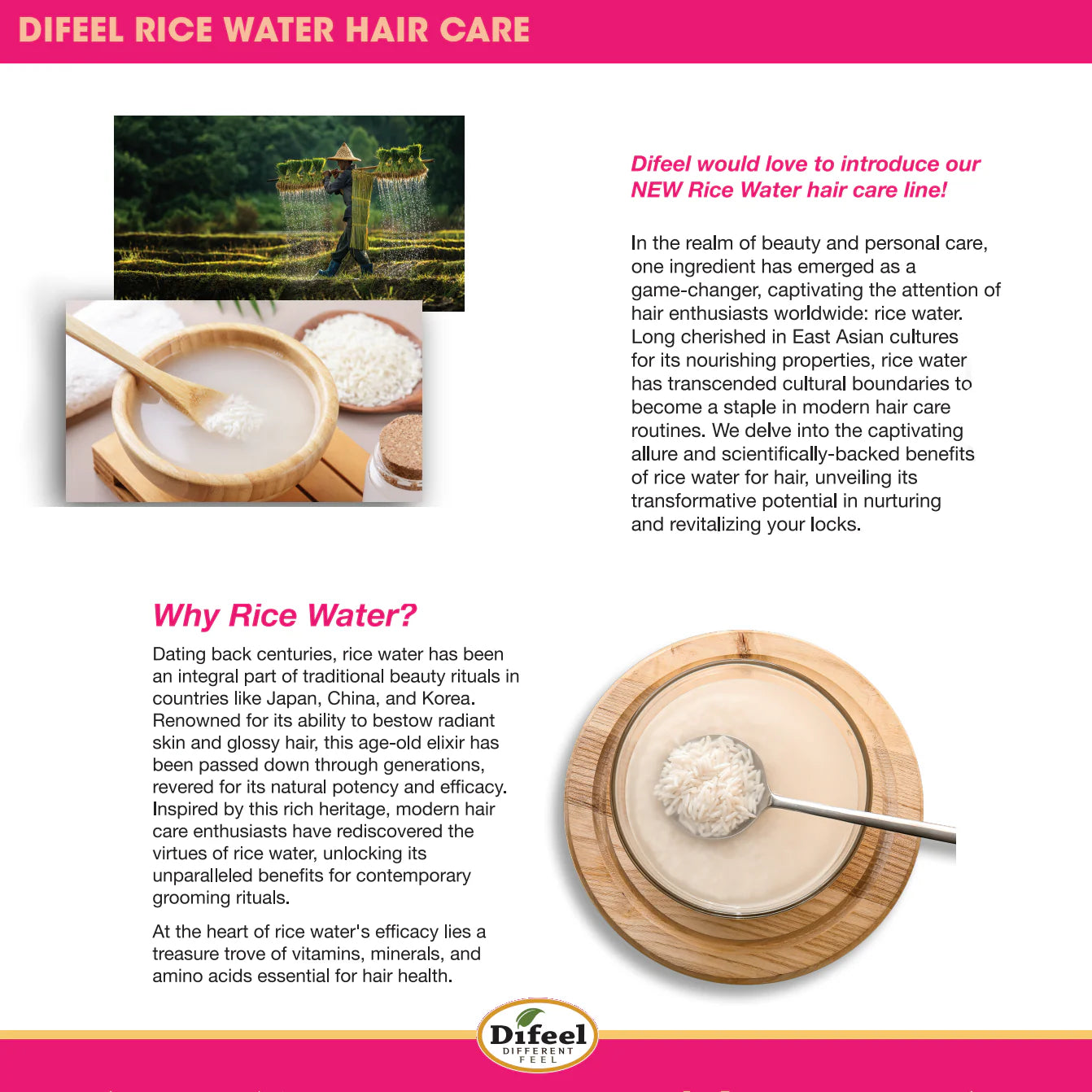 Difeel Rice Water Conditioner 12oz