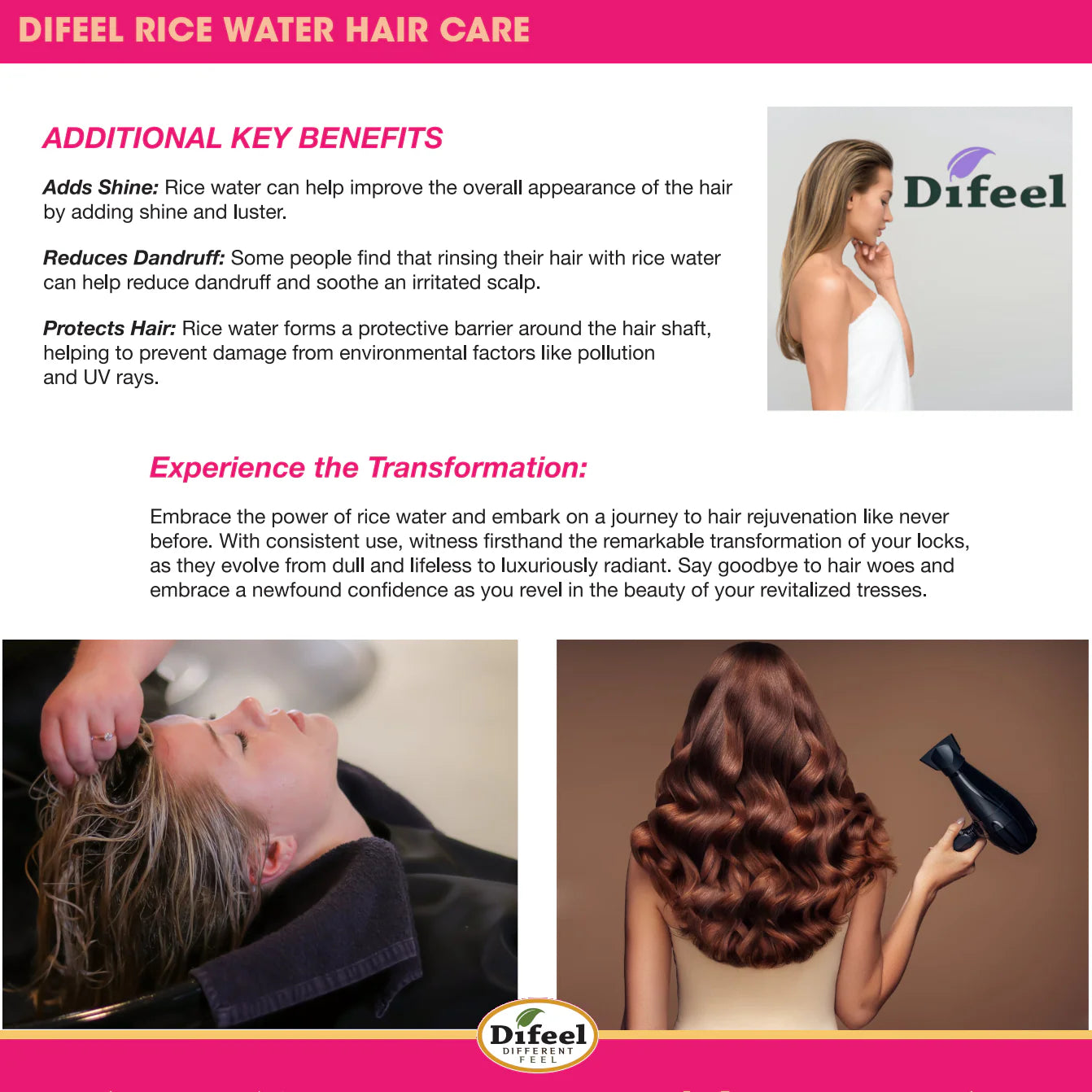 Difeel Rice Water Shampoo 12oz
