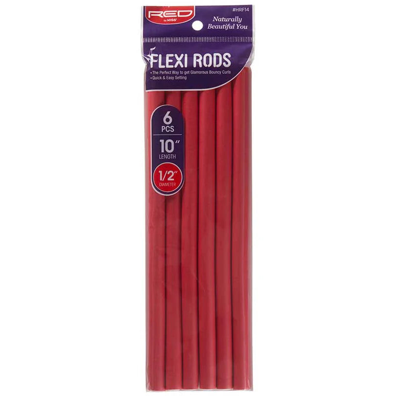Red By Kiss Flexi Rods 10" x 1/2" 6pc (Red)