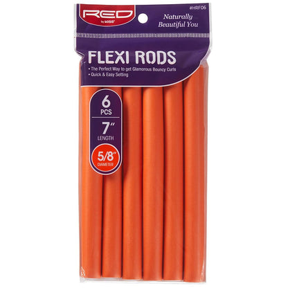 Red By Kiss Flexi Rods 7" x 5/8" 6pc (Orange)