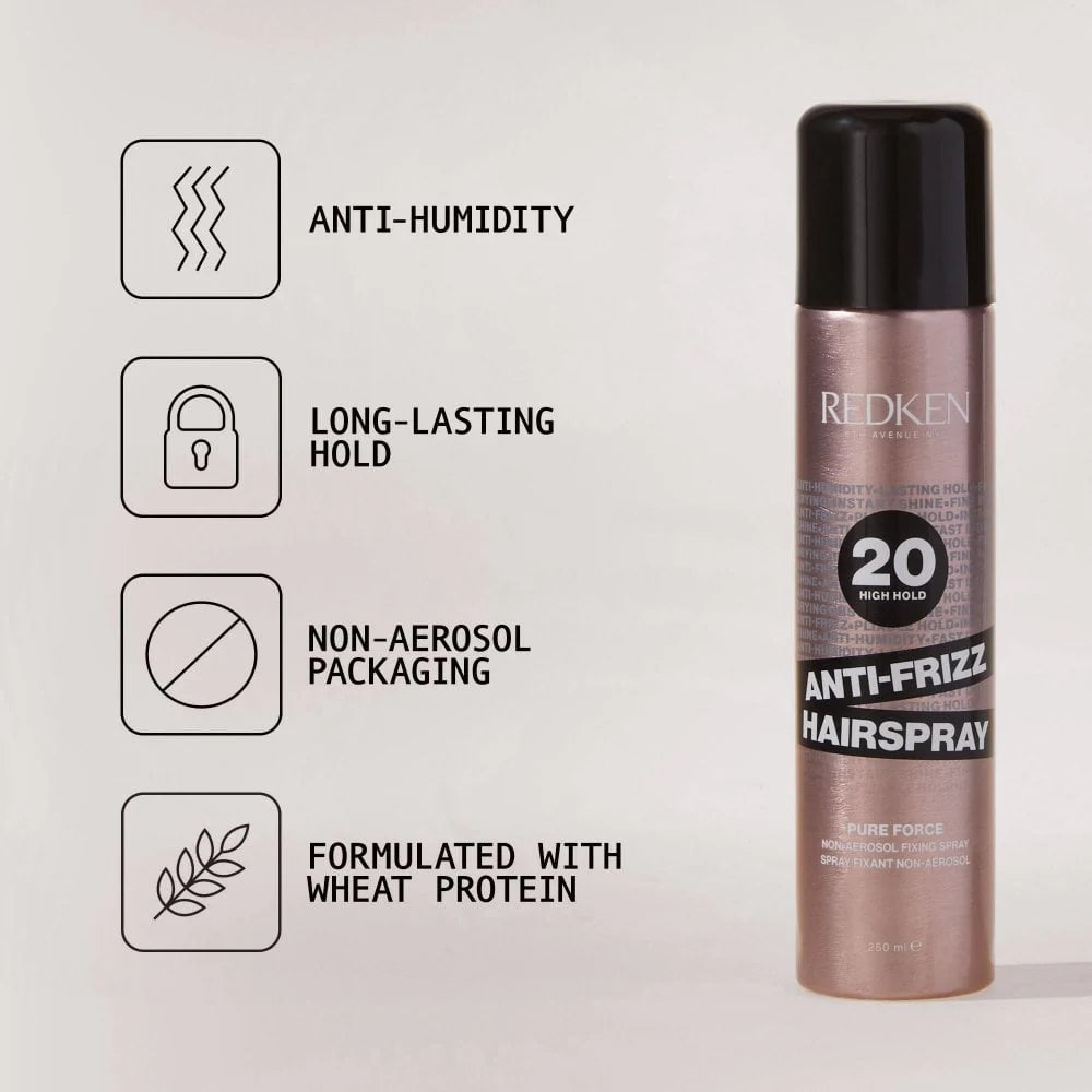 Redken 20 High Hold Anti-Frizz Hairspray 250ml key benefits/features
