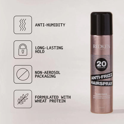 Redken 20 High Hold Anti-Frizz Hairspray 250ml key benefits/features