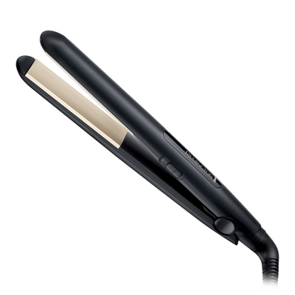 Remington Ceramic Slim 220 Hair Straightener angled view with slim ceramic-coated plates for fast, smooth hair straightening on a white background.