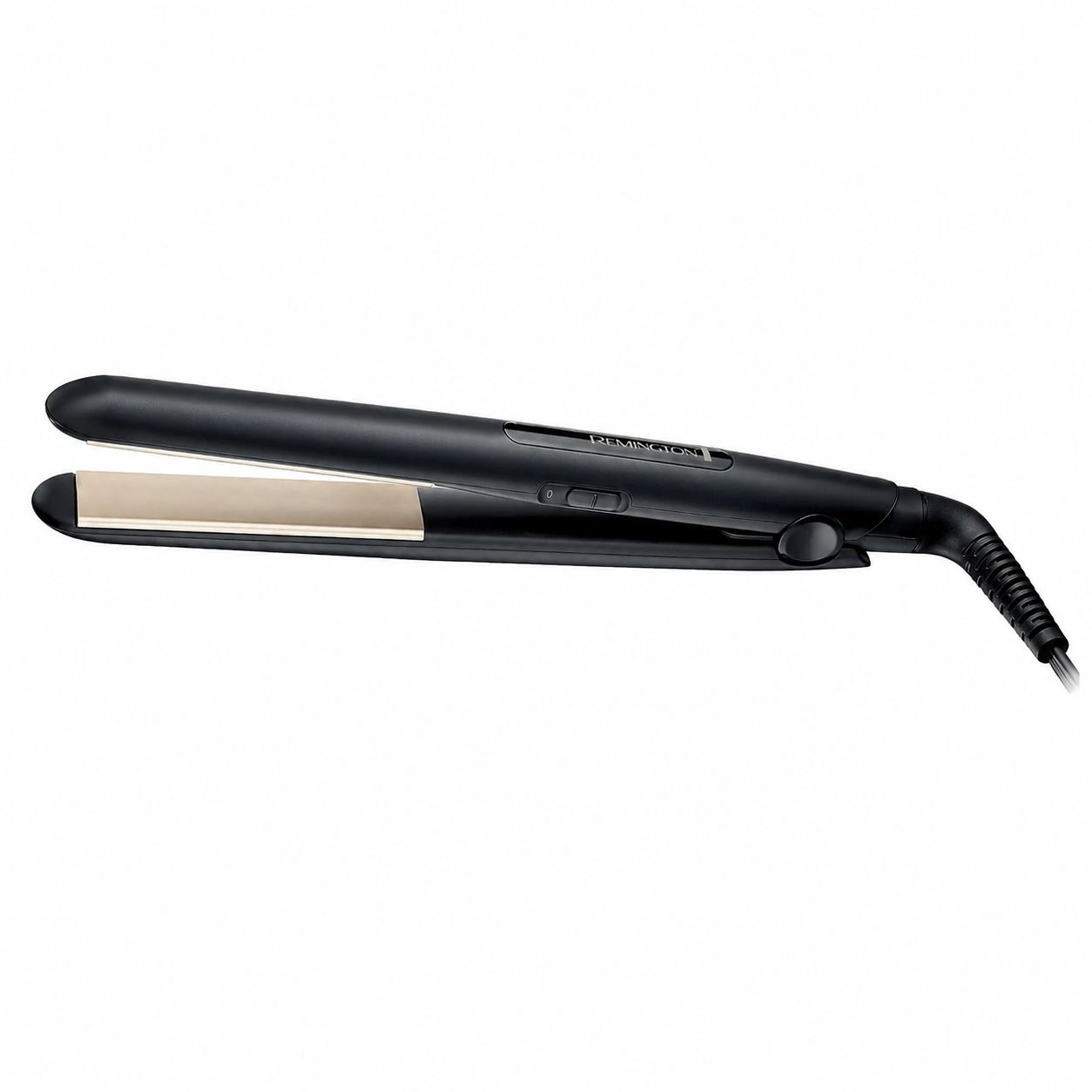 Remington Ceramic Slim 220 Hair Straightener with slim ceramic plates, 220°C heat and swivel cord on a white background.