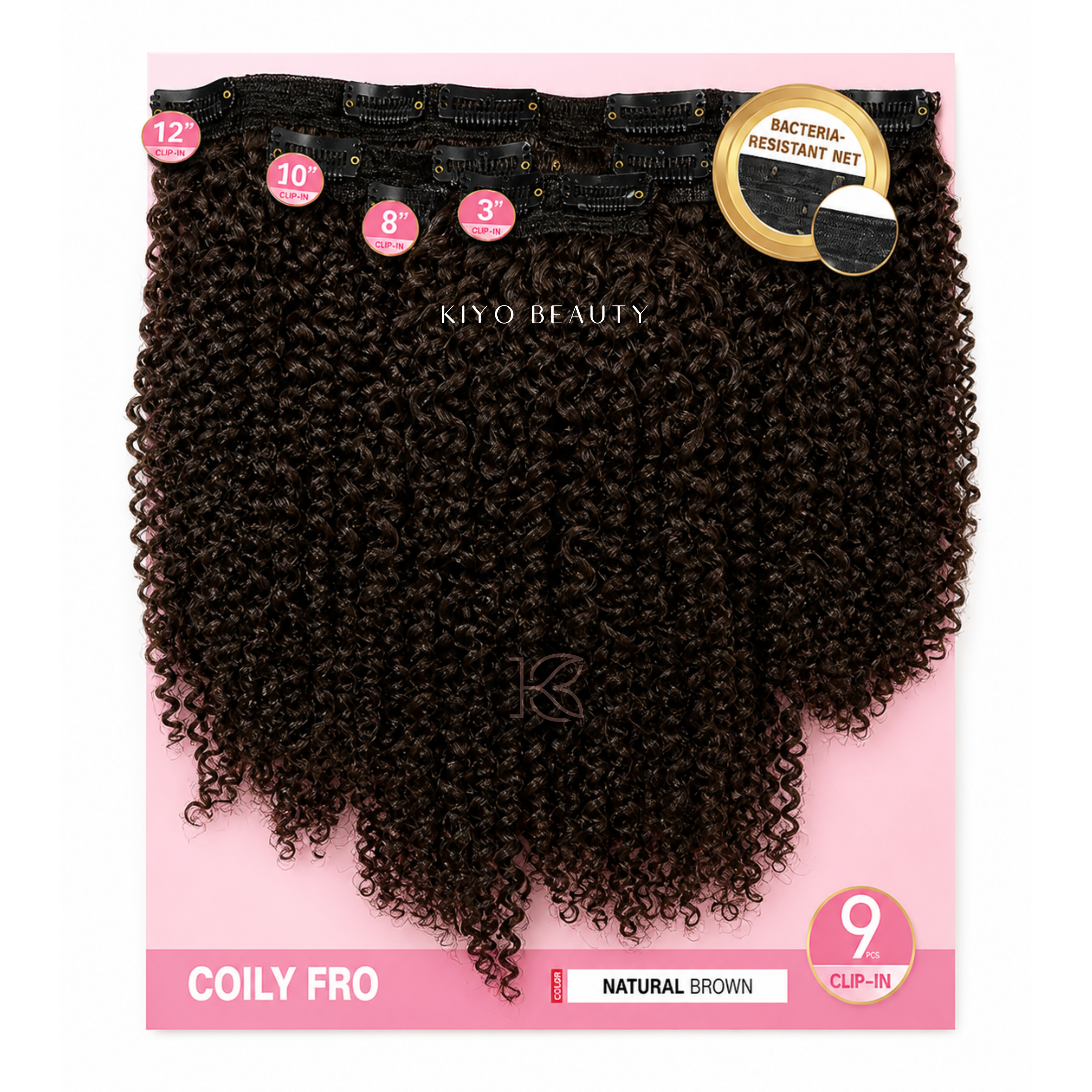 Remy Chaser 100% Premium Fiber Coily Fro 9pc Clip-in