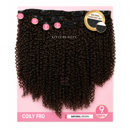 Remy Chaser 100% Premium Fiber Coily Fro 9pc Clip-in