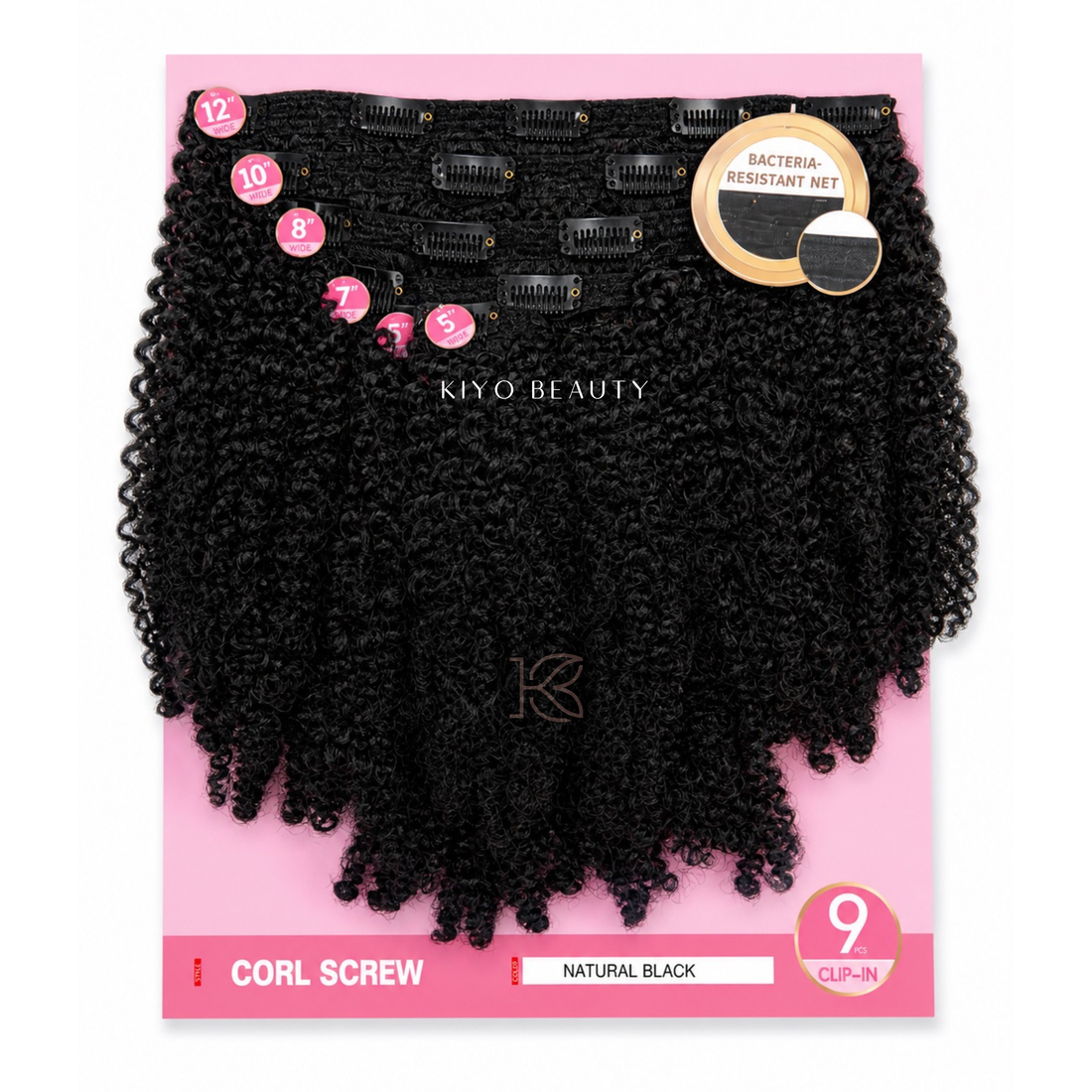 Remy Chaser 100% Premium Fiber Corl Screw 9pc Clip-in