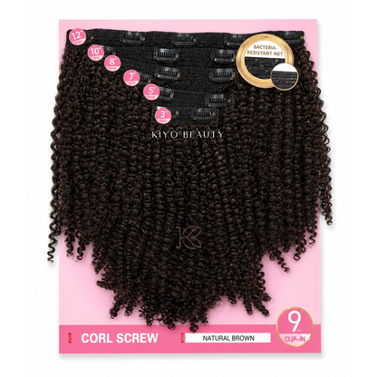 Remy Chaser 100% Premium Fiber Corl Screw 9pc Clip-in
