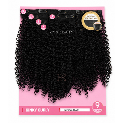 Remy Chaser 100% Premium Fiber Kinky Curly 9pc Clip-in