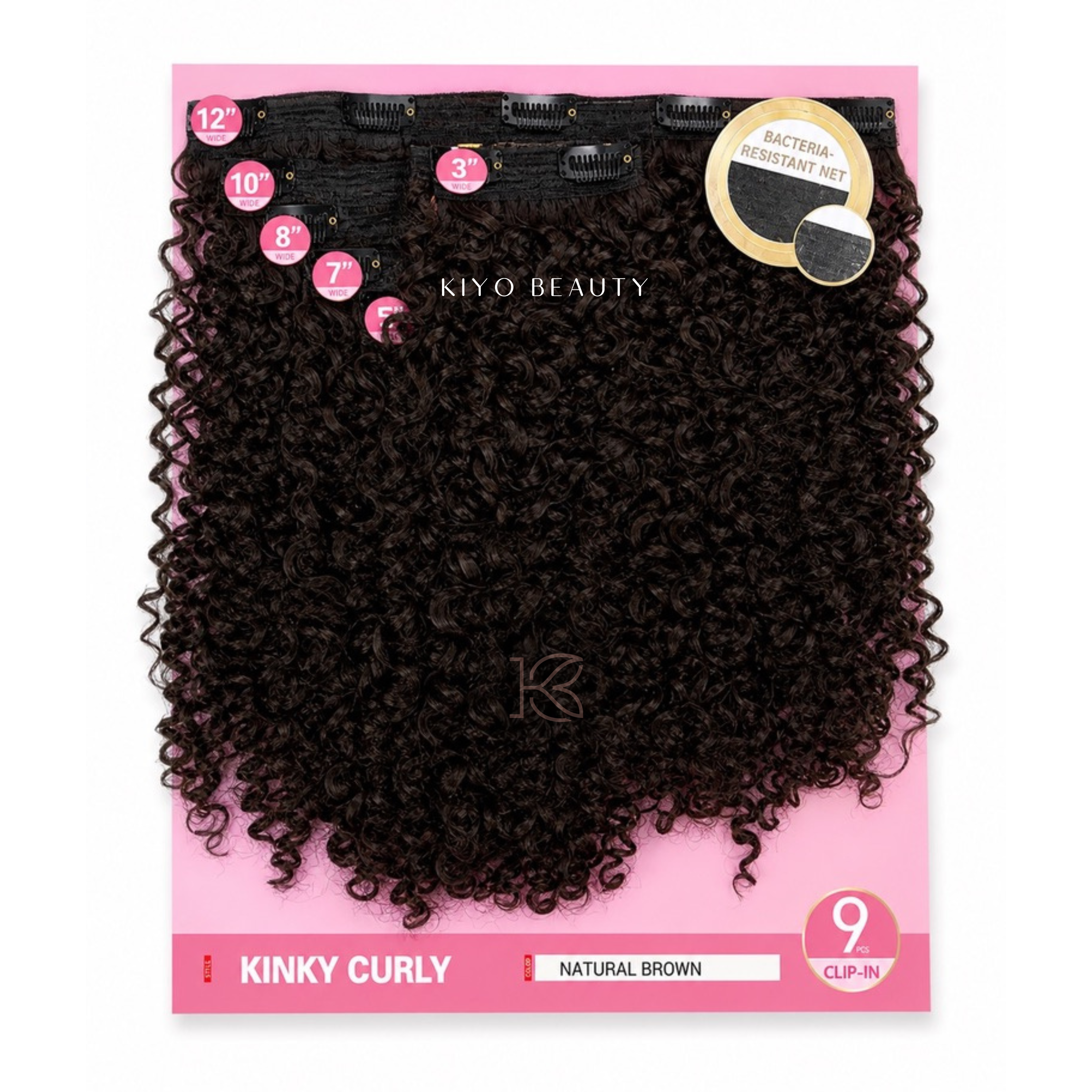 Remy Chaser 100% Premium Fiber Kinky Curly 9pc Clip-in