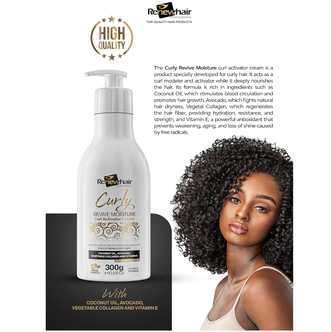 Renew Hair Curly Revive Moisture Curly Activator Cream 300g