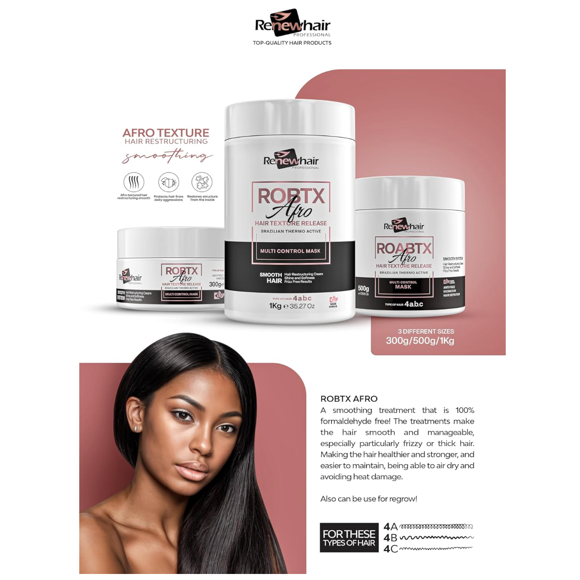Renew Hair ROBTX Afro Hair Texture Release Brazilian Thermo Active Mask