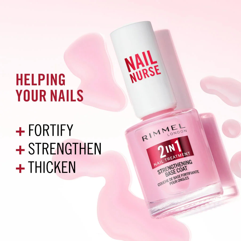 Rimmel London Nail Nurse 2 In 1 Strengthening Base Coat 12ml