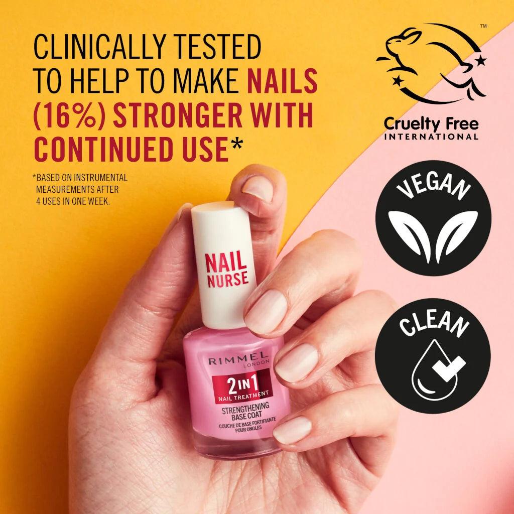 Rimmel London Nail Nurse 2 In 1 Strengthening Base Coat 12ml