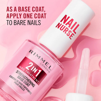 Rimmel London Nail Nurse 2 In 1 Strengthening Base Coat 12ml