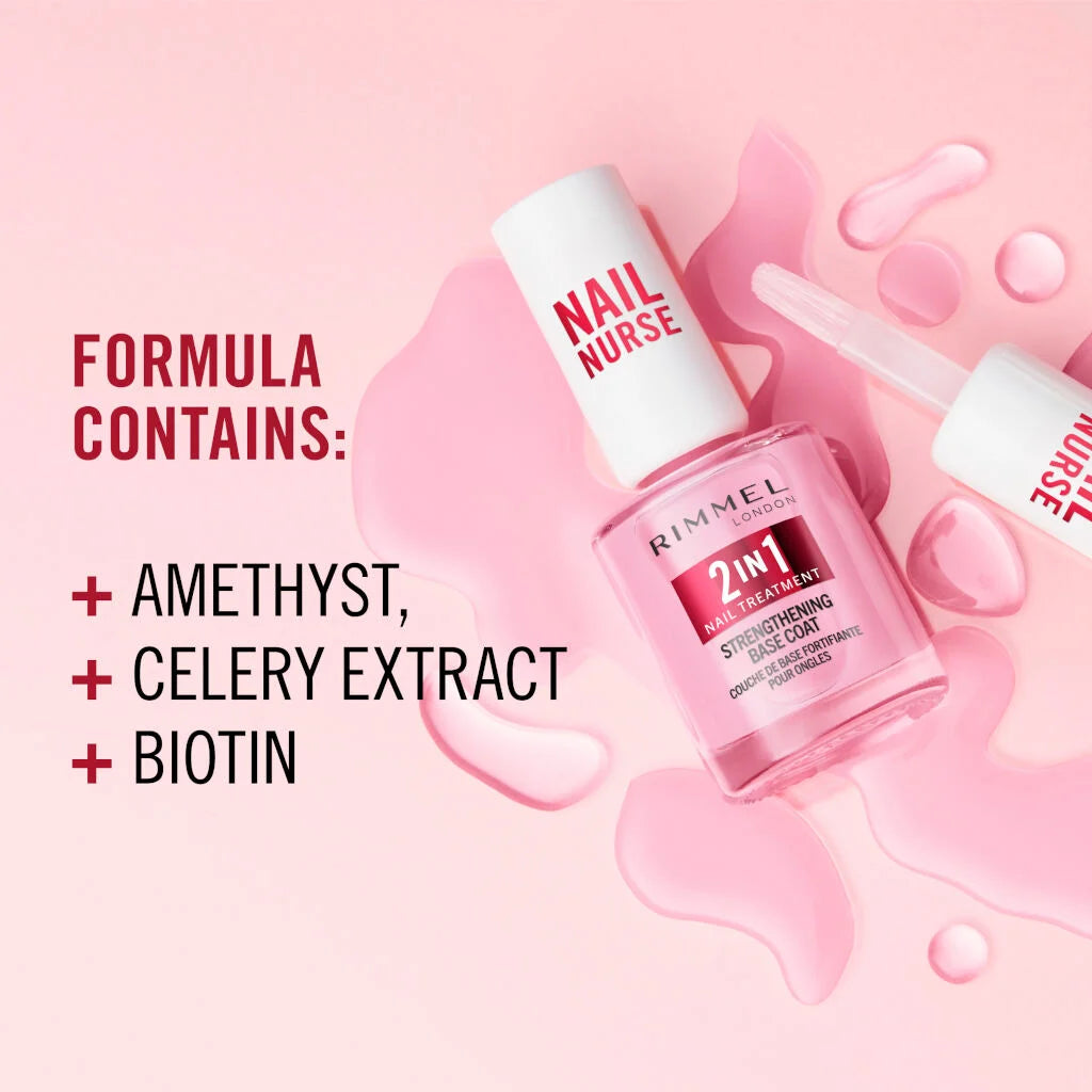 Rimmel London Nail Nurse 2 In 1 Strengthening Base Coat 12ml