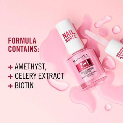 Rimmel London Nail Nurse 2 In 1 Strengthening Base Coat 12ml