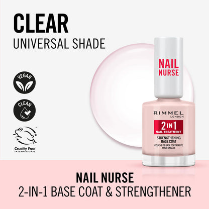 Rimmel London Nail Nurse 2 In 1 Strengthening Base Coat 12ml