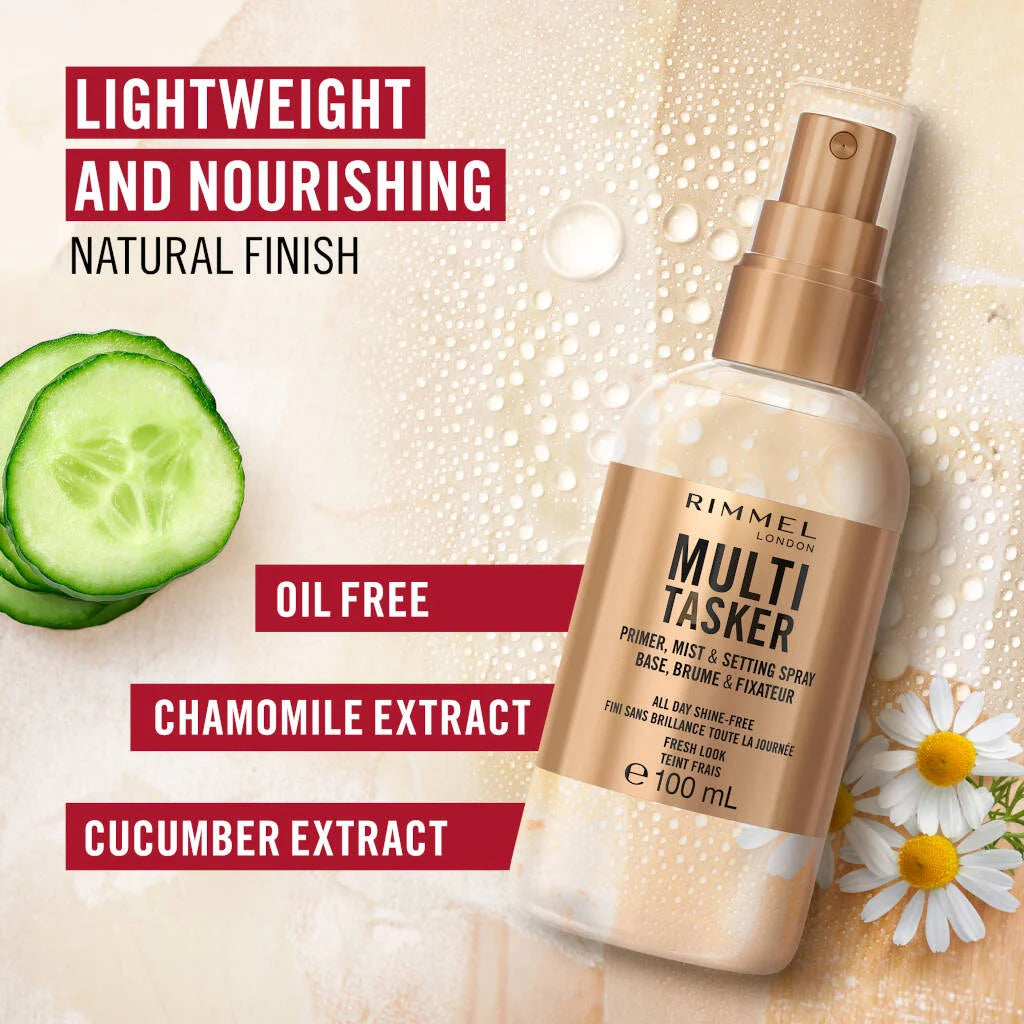 Rimmel London Multi Tasker Primer Mist &amp; Setting Spray 100ml benefits