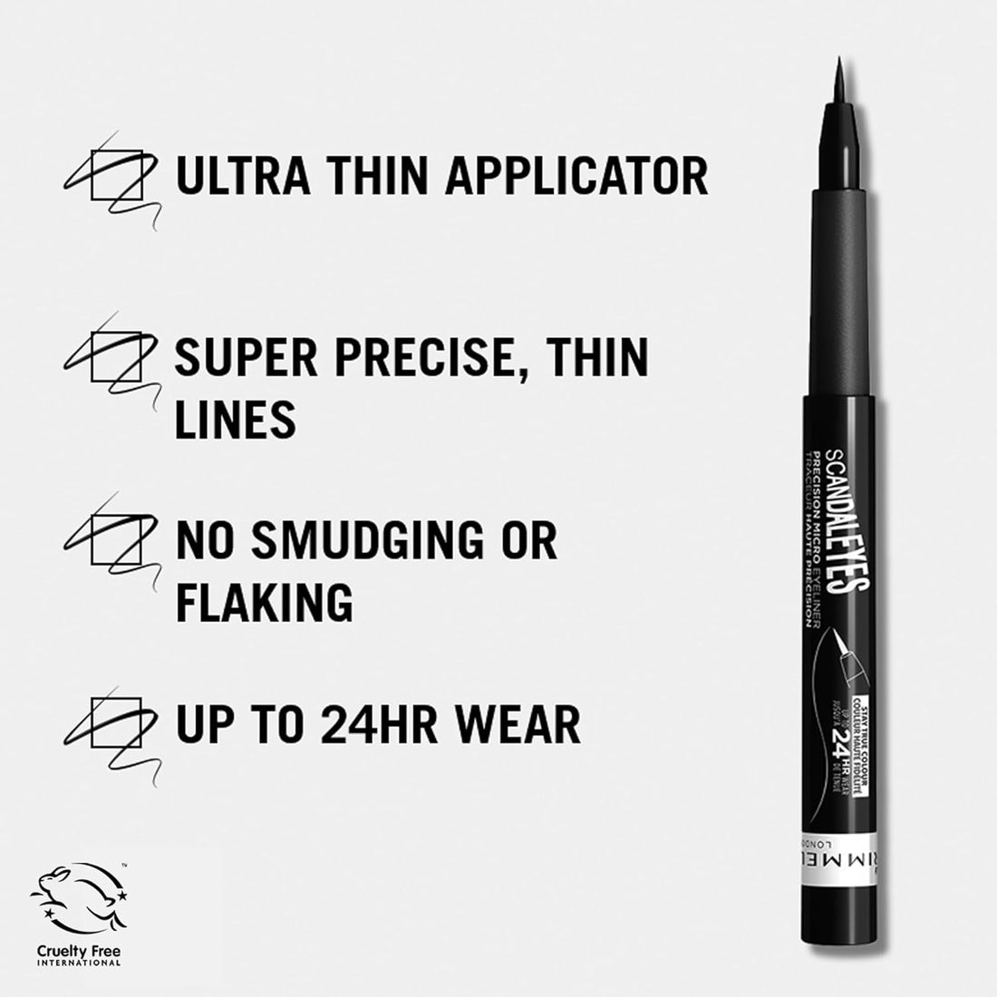 Rimmel London Scandaleyes Micro Eyeliner benefits
