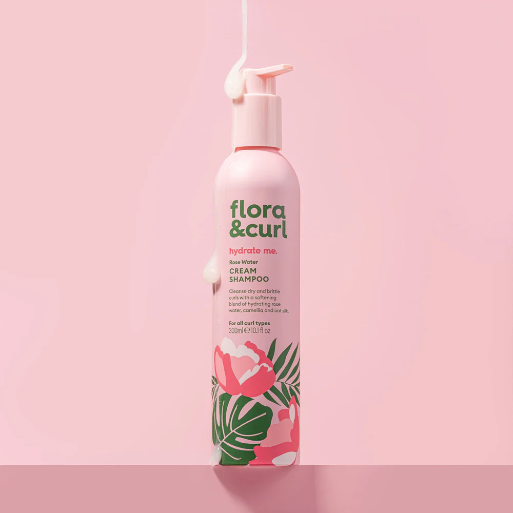 Flora & Curl Rose Water Cream Shampoo 300ml