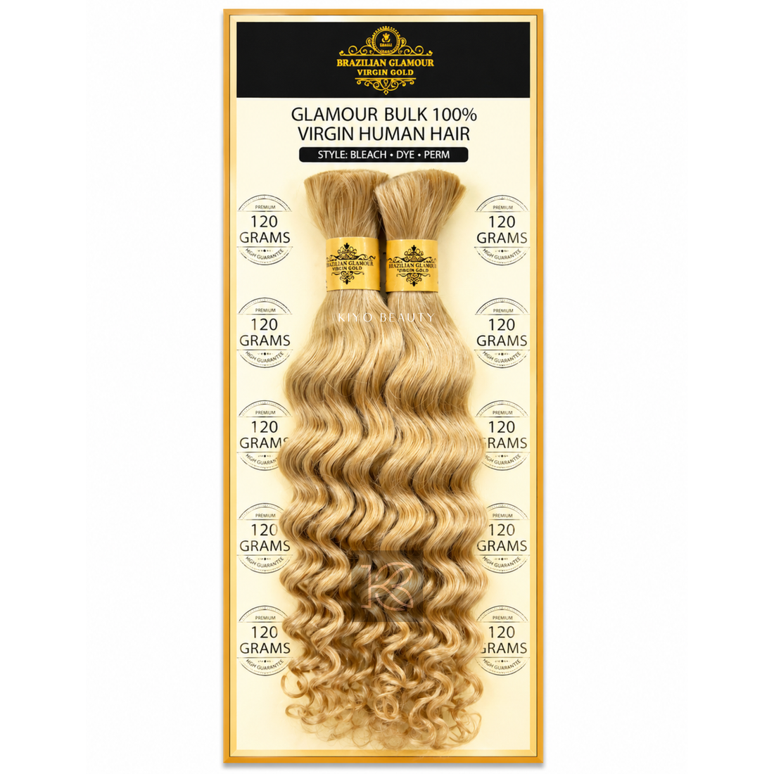 Rush Brazilian Glamour Virgin Gold 100% Human Hair Deep Wave Bulk 14"