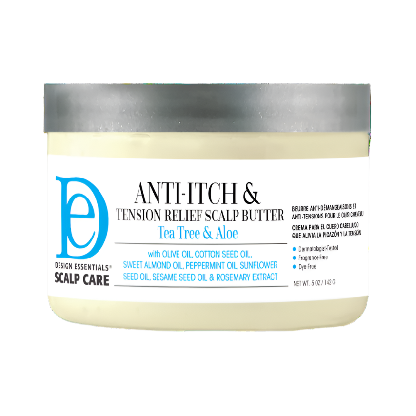 tea tree & aloe Jar of scalp care product with visible branding on a white background